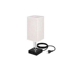 Lampa biurkowa LED E27 z USB-A i USB-C czarna chrom