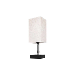 Lampa biurkowa LED E27 z USB-A i USB-C czarna chrom — zdjęcie 2