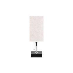 Lampa biurkowa LED E27 z USB-A i USB-C czarna chrom — zdjęcie 3