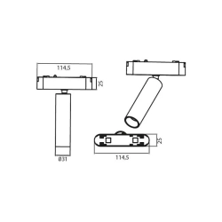 Lampa LED 7W 4000K 48V biała mat IP20 do systemu Magnetic tracklight — zdjęcie 2