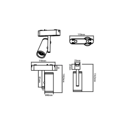 Lampa LED 8W 4000K 48V czarna matowa do tracklight — zdjęcie 2