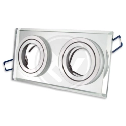 Oprawa halogenowa szklana ruchoma biała 2xGU10 IP20 180x90x25mm