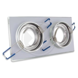 Oprawa halogenowa szklana ruchoma biała 2xGU10 IP20 180x90x25mm