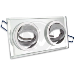 Oprawa halogenowa szklana ruchoma biała 2xGU10 IP20 180x90x25mm