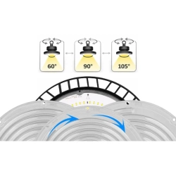 Lampa LED High Bay 100W 5000K IP65 czarna do hali i warsztatu — zdjęcie 8