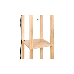 Lampa podłogowa LED 1xE27 60W drewno rattan 160cm do salonu i biura — zdjęcie 7
