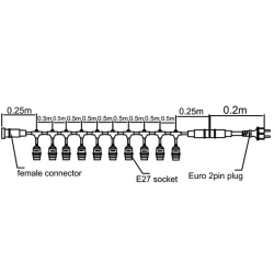 Girlanda LED 230V 5m 10x E27 na taras i balkon IP44