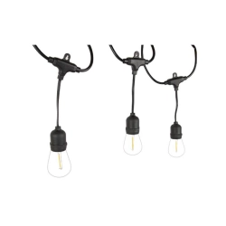 Girlanda LED 10m 20x E27 2700K IP44 czarna do ogrodu i altany