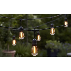 Girlanda LED 10m 20x E27 2700K IP44 czarna do ogrodu i altany — zdjęcie 5