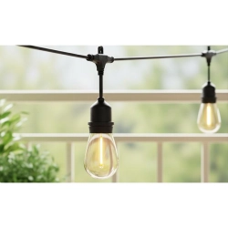 Girlanda LED 20m 20x E27 2700K IP44 czarna do ogrodu i altany — zdjęcie 7