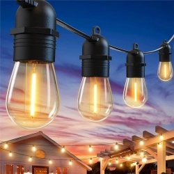 Girlanda LED solarna 10m 10 LED 3000K IP44 czarny przewód do ogrodu i altany