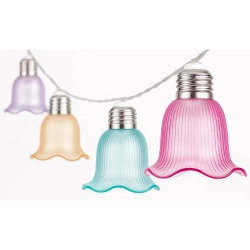 Girlanda solarna LED 10x0.6W 3000K IP44 czarny kabel 3.8m z czujnikiem zmierzchu do ogrodu i altany