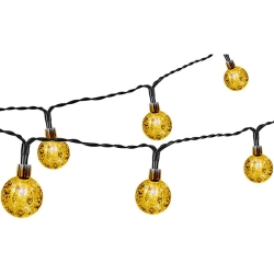 Girlanda LED solarna 20 LED 0,72W 2700K IP44 czarny kabel do ogrodu i altany
