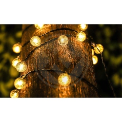 Girlanda LED solarna 20 LED 0,72W 2700K IP44 czarny kabel do ogrodu i altany