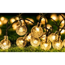 Girlanda LED solarna 40 LED 2,88W 3000K IP44 czarny przewód do ogrodu i altany
