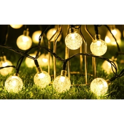 Girlanda LED solarna 40 LED 2,88W 3000K IP44 czarny przewód do ogrodu i altany