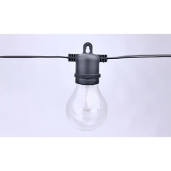 Girlanda LED solarna 6,5m 10x LED G50 1W 2700K IP44 czarna do ogrodu i altany