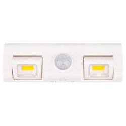 Lampa podszafkowa LED 2x0.5W 4000K IP20 biała z czujnikiem ruchu 162x50x22mm