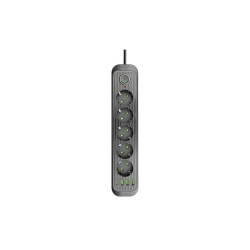 przedluzacz 5 gniazd schuko 3x USB-A 1x USB-C 2m czarny do domu i biura — zdjęcie 4
