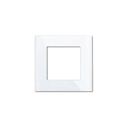 Ramka szklana pojedyncza biała 86x86mm IP20 do gniazd elektrycznych