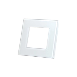 Ramka szklana pojedyncza biała 86x86mm IP20 do gniazd elektrycznych