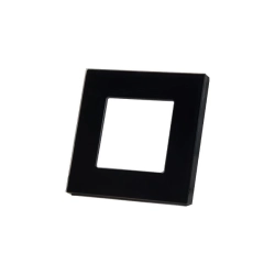 Ramka szklana pojedyncza czarna 86x86 mm do gniazd