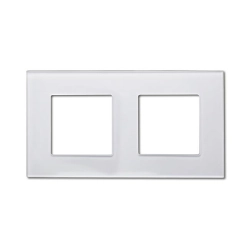 Ramka szklana podwójna biała 157x86mm IP20 do gniazd elektrycznych