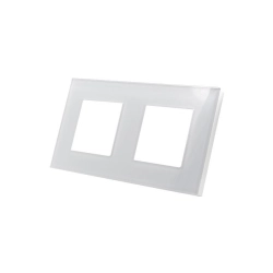 Ramka szklana podwójna biała 157x86mm IP20 do gniazd elektrycznych