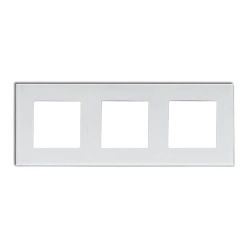 Ramka szklana potrójna biała 228x86mm do gniazd