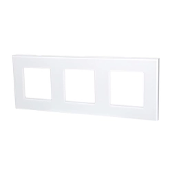 Ramka szklana potrójna biała 228x86mm do gniazd