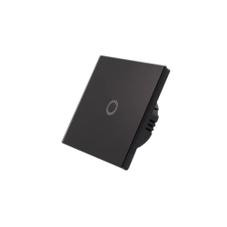 Włącznik szklany dotykowy pojedynczy czarny IP54 3-300W 86x86 mm do wnętrz