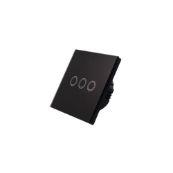 włącznik dotykowy potrójny szklany czarny 3x300W IP54 do wnętrz