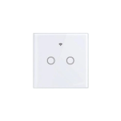 Włącznik szklany dotykowy podwójny biały WiFi 3-300W IP54