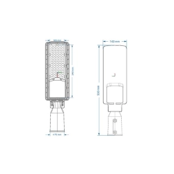 Lampa uliczna LED 100W 5000K IP65 ciemny szary do podjazdu i parkingu