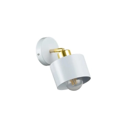 kinkiet LED E27 35W biały złoty ruchomy IP20 do salonu i sypialni