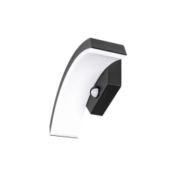 Oprawa architektoniczna LED 9W 4000K IP54 czujnik PIR czarna 270x110x67mm do wejścia i na schody