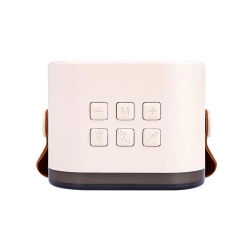 Głośnik Bluetooth karaoke 3W RGB LED beżowy z dwoma mikrofonami — zdjęcie 4