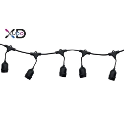 Girlanda LED 10m 10x E27 1W 2700K IP44 czarna do ogrodu i altany