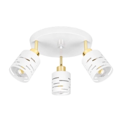 kinkiet LED E27 3x35W biały złoty IP20 do wnętrz