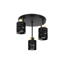 Kinkiet LED E27 3x35W czarny złoty IP20 do wnętrz — zdjęcie 3