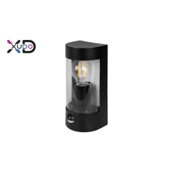 Kinkiet LED E27 15W IP44 czujnik ruchu czarny do wejścia i na schody