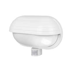 Oprawa architektoniczna E27 60W IP44 biała z czujnikiem PIR do wejścia i na schody