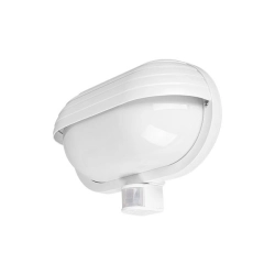 Oprawa architektoniczna E27 60W IP44 biała z czujnikiem PIR do wejścia i na schody