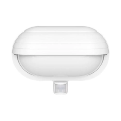 Oprawa architektoniczna E27 60W IP44 biała z czujnikiem PIR do wejścia i na schody