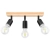 Kinkiet LED E27 3x50W czarny z drewnem ruchomy do wnętrz — zdjęcie 4