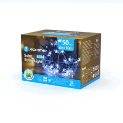 Solarne lampki choinkowe płatki śniegu i gwiazdki, Zimna biel