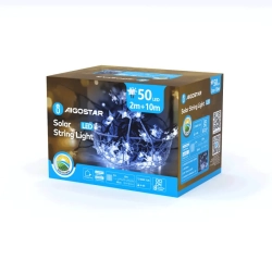 Solarne lampki choinkowe płatki śniegu i gwiazdki, Zimna biel