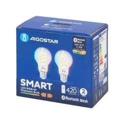 2 x Inteligentna żarówka Bluetooth Mesh A60 E27 4.9W RGBW