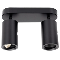 Podwójny czarny reflektor sufitowy z regulacją kąta GU-10 metalowy
