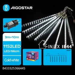 Zewnętrzne 80-centymetrowe lampki deszcz meteorytów 1152LED 10M Ciepłe